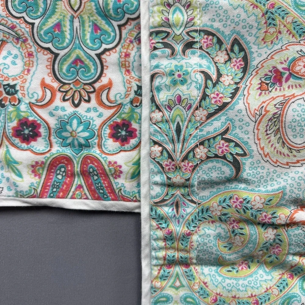 Set Of 2 Cynthia Rowley Standard Pillowsham Multicolor Cotton Paisley (21